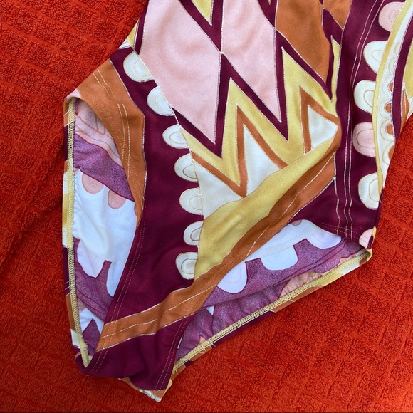 Vintage 80s 90s Geometric Metallic Swimsuit Small - Picture 3 of 8